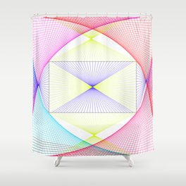 LINES MAKING CURVES IN COLOR. Shower Curtain