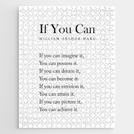 If You Can - William Arthur Ward Poem - Literature - Typography Print 1 Jigsaw Puzzle