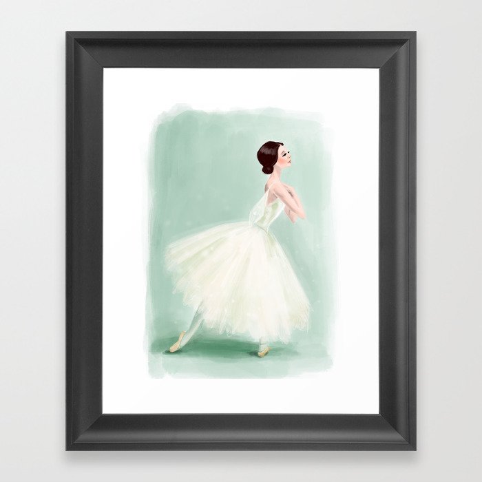 Ballerina in White #2 Framed Art Print