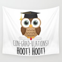 Con-grad-ulations! Hoot! Hoot! Wall Tapestry