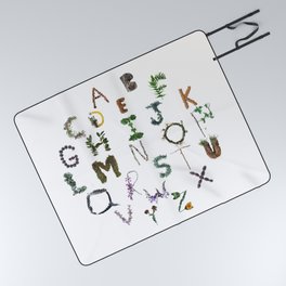 Nature Alphabet within a circle Shape  Picnic Blanket