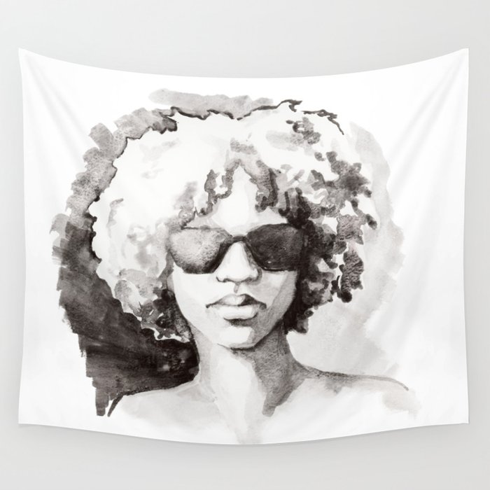 Woman with glasses Wall Tapestry