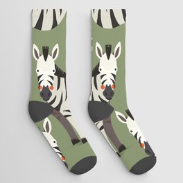 Zebra, Animal Portrait Socks