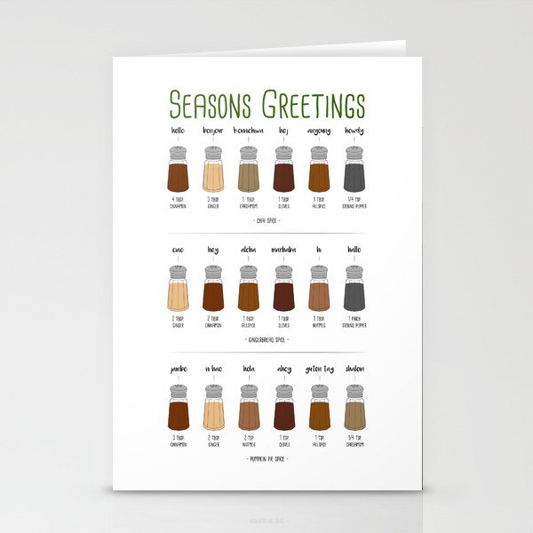 Sweet Seasons Greetings Stationery Cards