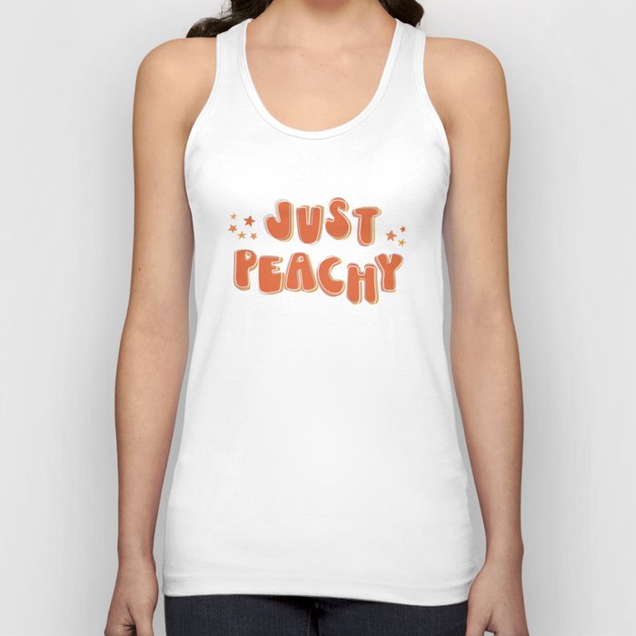 Just Peachy + stars - retro font and colors with vintage slang Tank Top