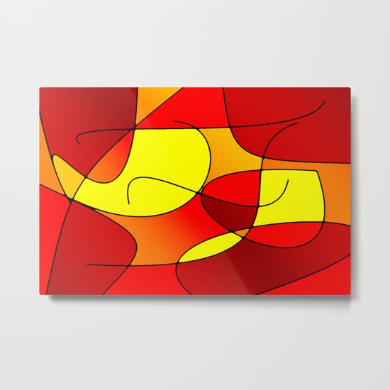 ABSTRACT CURVES #1 (Reds, Oranges & Yellows) Metal Print