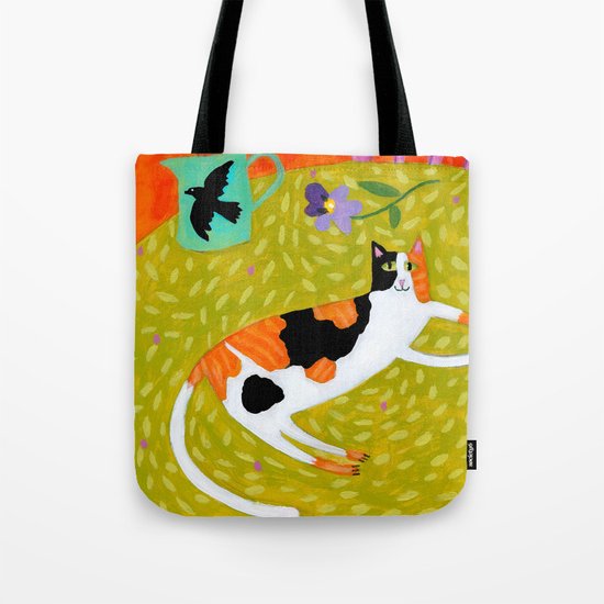 Calico Cat On Table Reproduction Of Original Painting By Tascha