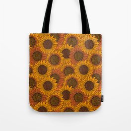 Fall Sunflower Print Tote Bag