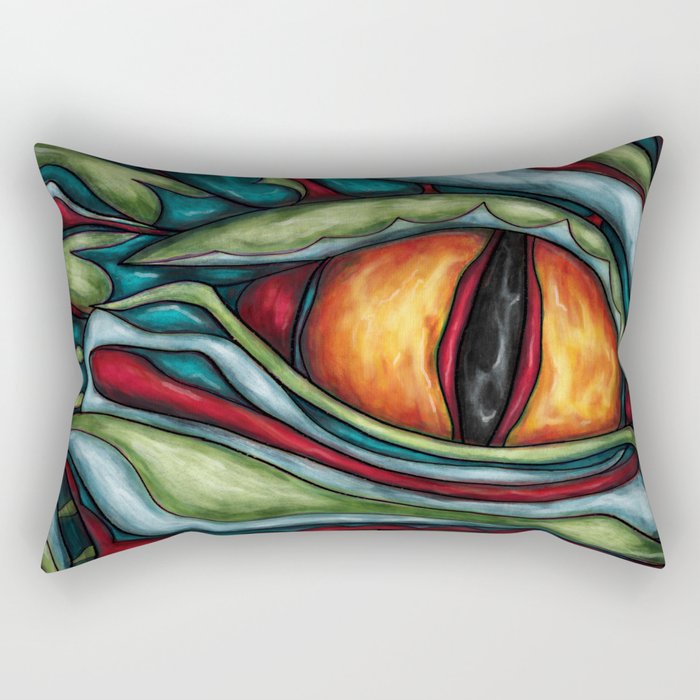 Bright dragon eye painting, fantasy art Rectangular Pillow