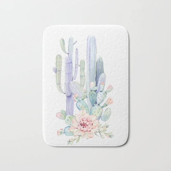 Mixed Cacti 2 #society6 #buyart Bath Mat