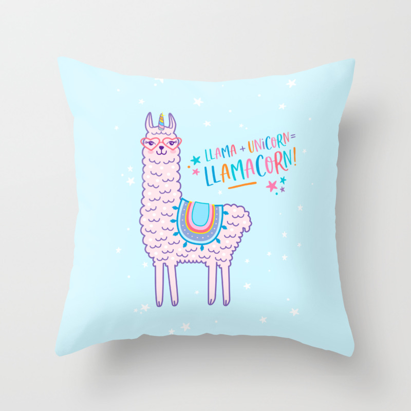 Llama Unicorn Llamacorn Pink Lama Alpaca Funny Cute Gift Throw