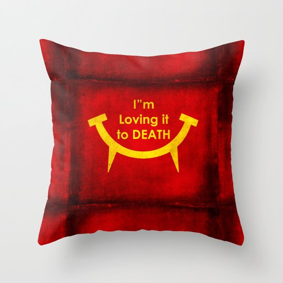 McViper the zombie and vampire fast food chain, Bloody good food is our motto! Throw Pillow