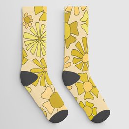 flower power // retro flower pattern by surfy birdy Socks