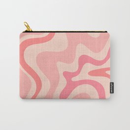 Retro Liquid Swirl Abstract in Soft Pink Carry-All Pouch
