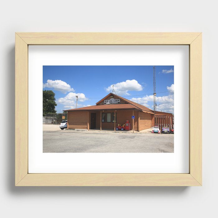 Route 66 - Old Log Cabin 2012 #2 Recessed Framed Print