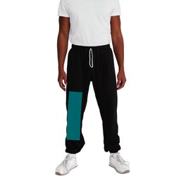 Medium Teal Solid Color Pantone Fanfare 18-4936 TCX Shades of Blue-green Hues Sweatpants