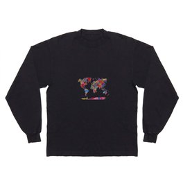 Watercolor World Maps Long Sleeve T-shirt