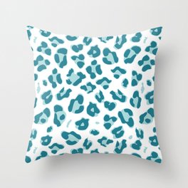 Blue Cheetah Print Throw Pillow