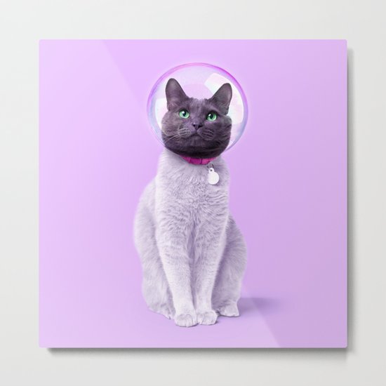 SPACE CAT Metal Print