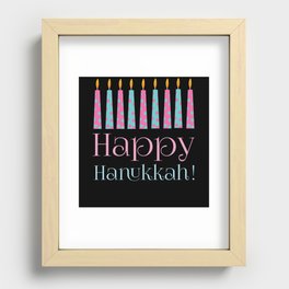 Happy Hanukkah Candles Menorah Jew Jewish Recessed Framed Print