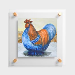 Rooster and Hen Floating Acrylic Print