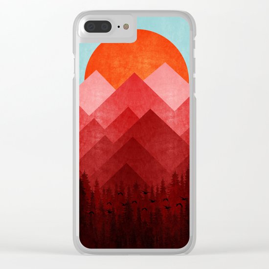 Red Nature Clear iPhone Case