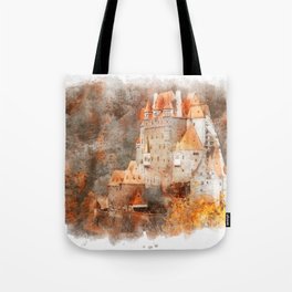 Eltz Castle, Watercolor Tote Bag