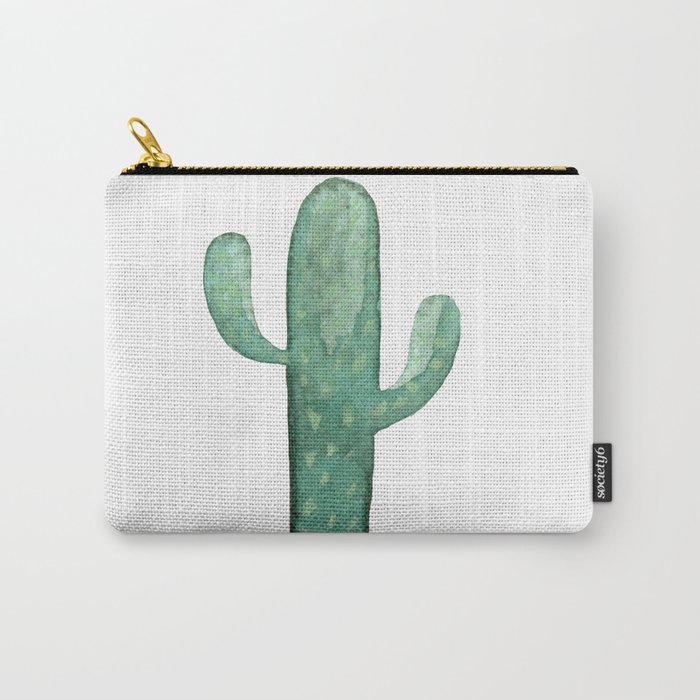 Arizona Mint Cactus on White Carry-All Pouch