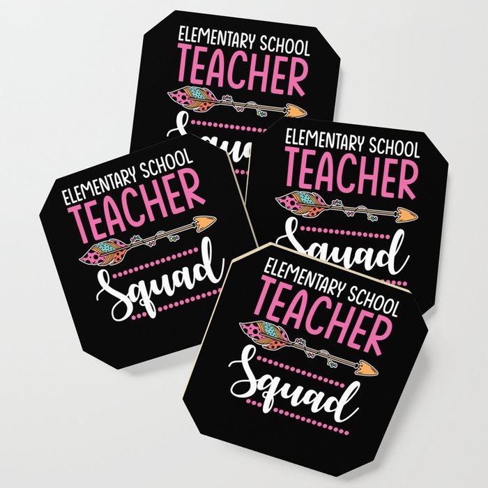 Elementary School Squad Teacher Women Group Coaster