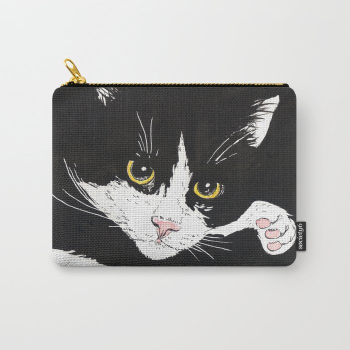 Black and white cat Carry-All Pouch