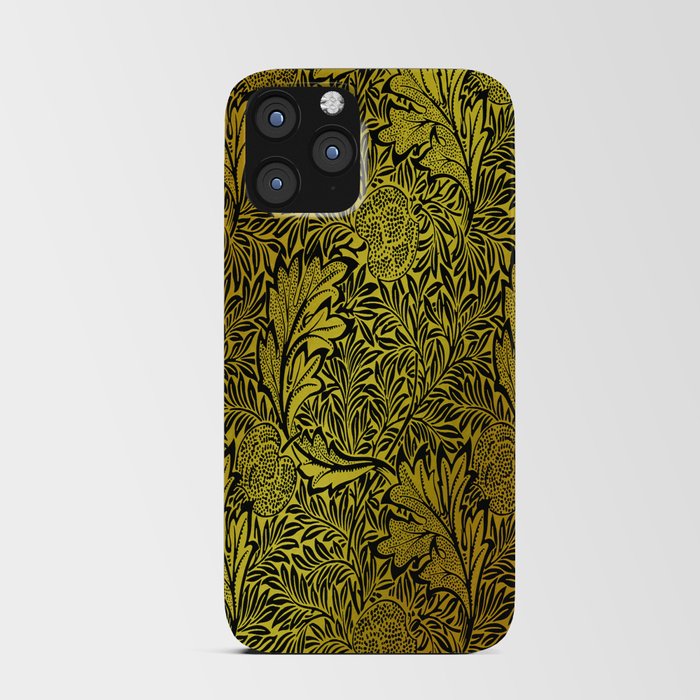 William Morris Black And Gold Floral Pattern Vintage Floral Pattern Victorian Botanical Pattern iPhone Card Case