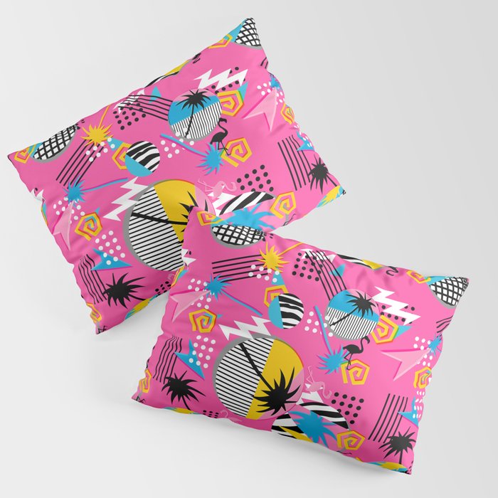 Eighties Miami vintage pattern Pillow Sham