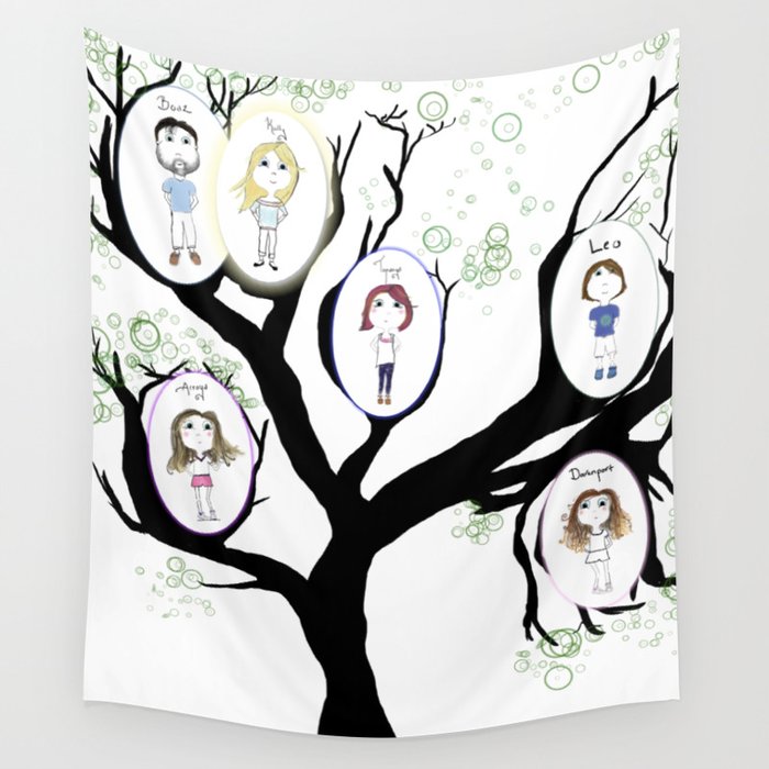 Personalized Family Tree Wall Tapestry by Colleen McAllister Society6
