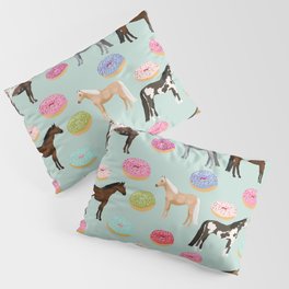 Horses Donuts - horse, donut, pastel, food, horse blanket, horse bedding, dorm, cute design Pillow Sham