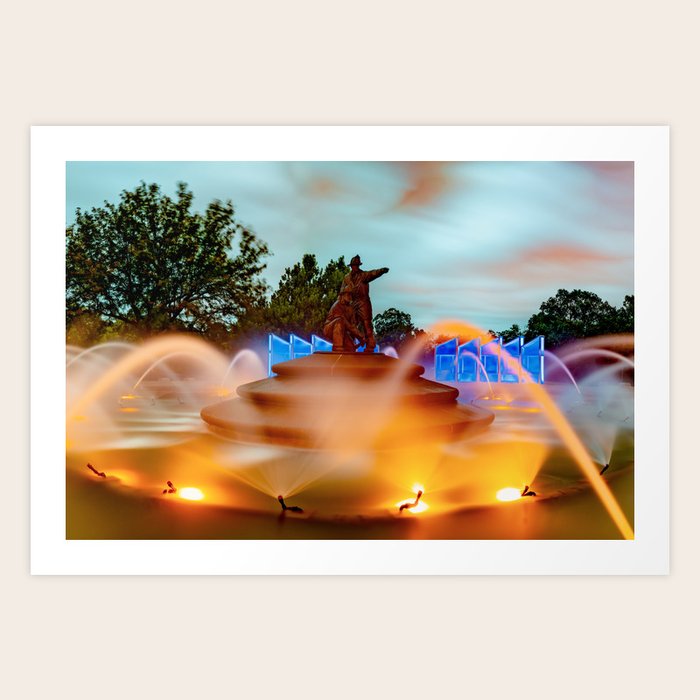 Kansas City Firefighter Fountain Memorial at Dawn Art Print by Gregory