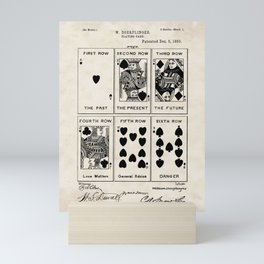Poker Playing Cards Vintage Patent Hand Drawing Mini Art Print