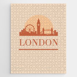 LONDON ENGLAND CITY SKYLINE EARTH TONES Jigsaw Puzzle