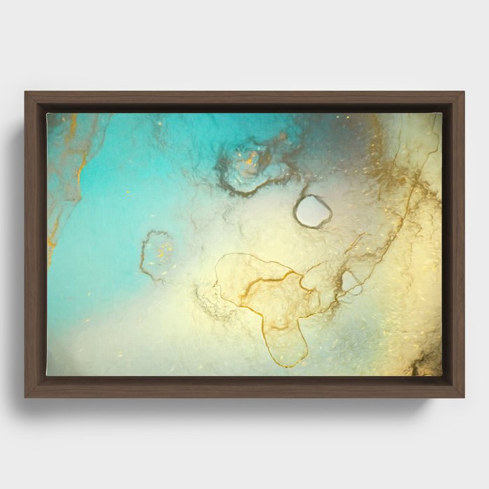Abstract Pastel Sea Green Cyan Framed Canvas