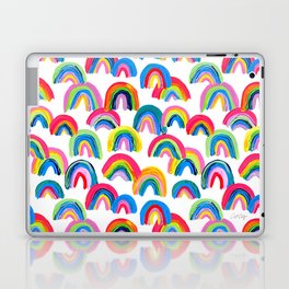 Abstract Rainbow Arcs - White Palette Laptop Skin