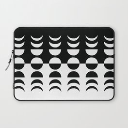 Moon Phases 11 in Black and white Monochrome Laptop Sleeve