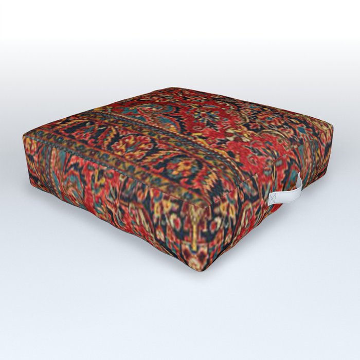 Antique Persian Sarouk Area Rug Outdoor Floor Cushion