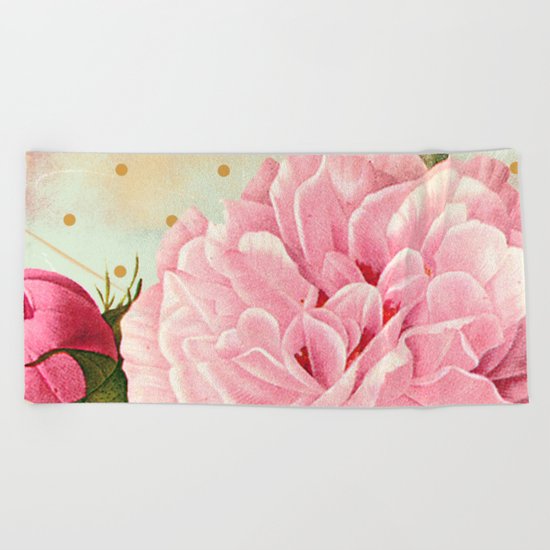 Vintage Flower #7 Beach Towel