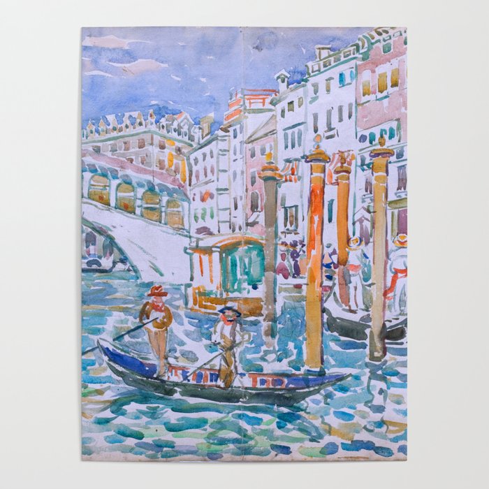 Rialto, Venice by Maurice Prendergast - Belle Époque Watercolor Painting Poster