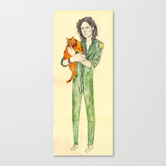 Ellen Ripley with Jones | Alien Canvas Print