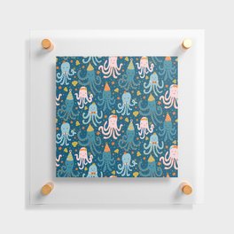 Octopus Birthday Party Pattern Floating Acrylic Print