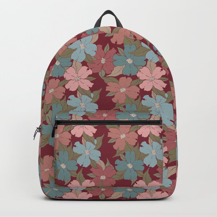 deep red and pink floral dogwood symbolize rebirth and hope Backpack