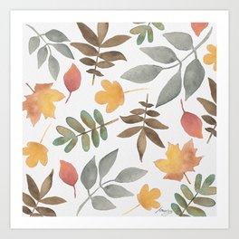 Fall Leaves Pattern Art Print