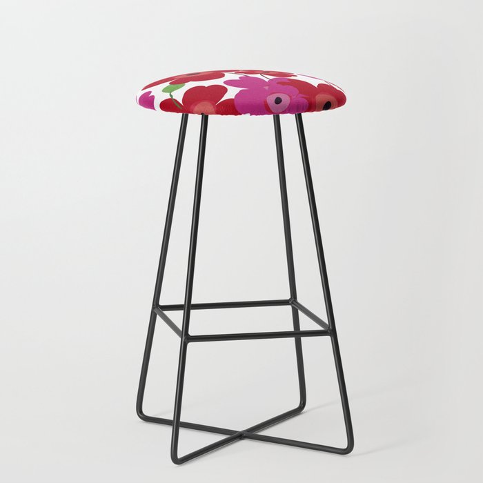 Graphic flowers:Royal red Bar Stool