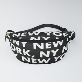 New York, NY Graphic Pattern 121 Black and White Fanny Pack
