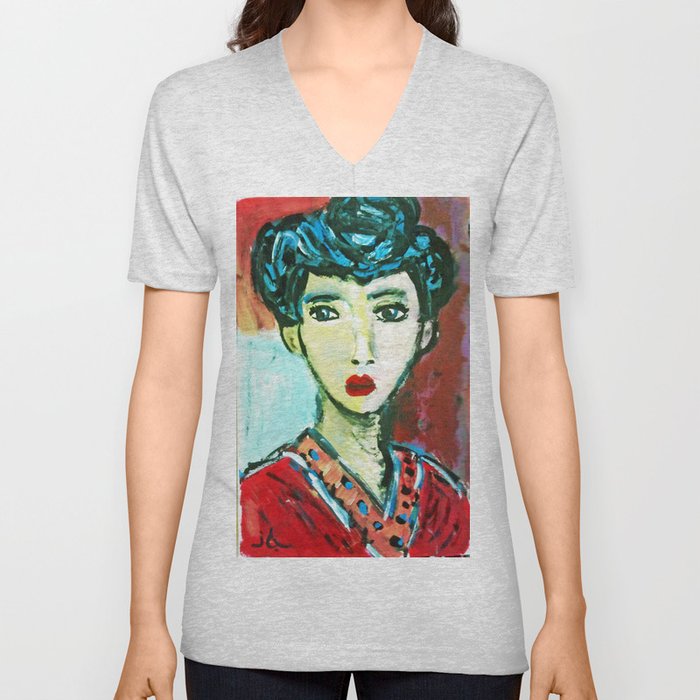 LADY MATISSE IN TEEN YEARS V Neck T Shirt